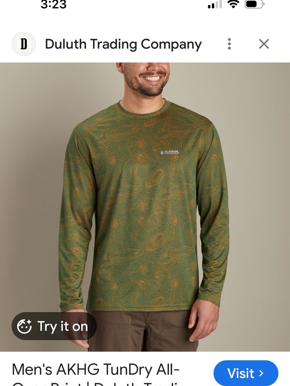 AKHG Long Sleeve Performance Shirt - Olive/Orange